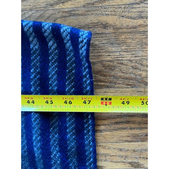 WOOLRICH Blue Gray Stripe Coverall Shawl Throw Wrap Shrug Top  Women's One Size - Picture 8 of 8